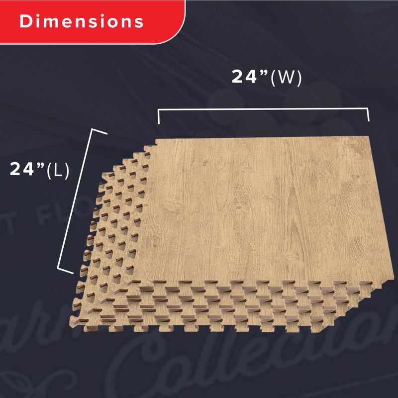 We Sell Mats Forest Floor Farmhouse 3/8 Inch Thick Printed Foam Tiles, Premium Wood Grain Interlocking Foam Floor Mats, Anti-Fatigue Flooring â€“ Stylish Flooring Solution - Image 4